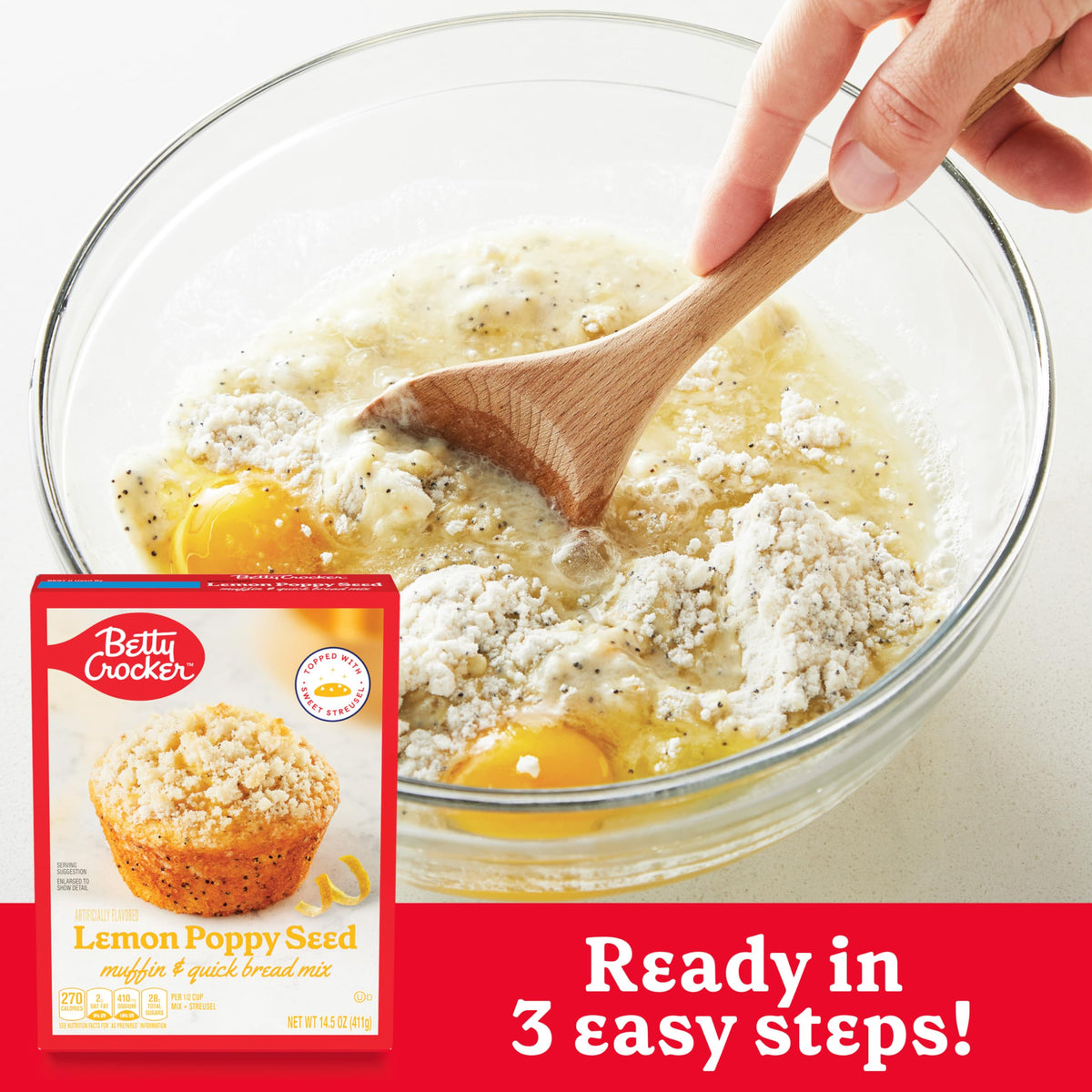 Betty Crocker Lemon Poppy Seed loaf, show-stopping bread with streusel topping.