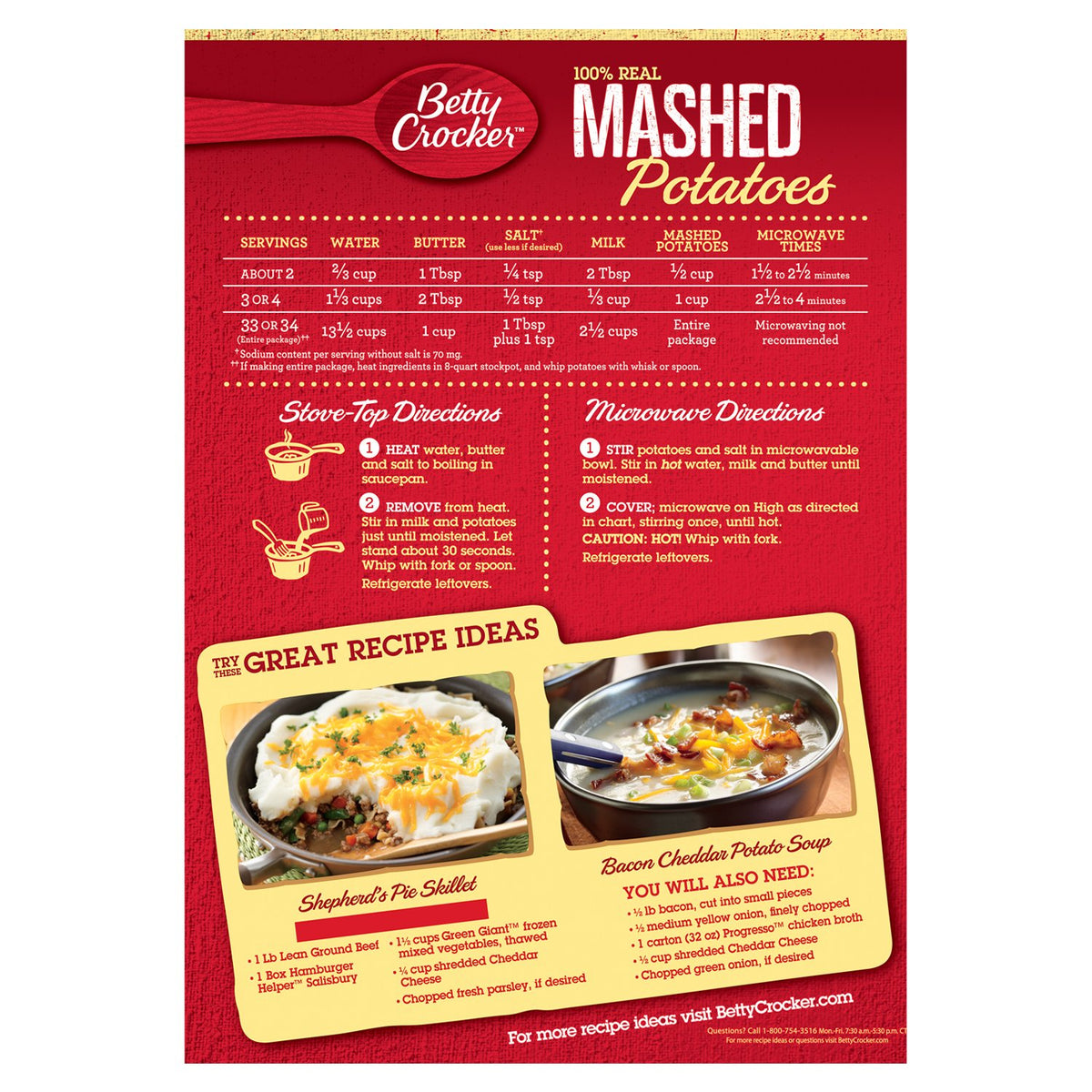 Betty Crocker potato buds real mashed potatoes – premium ingredients for easy meals