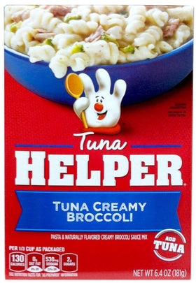 Betty Crocker Tuna Creamy Broccoli pack front, convenient pantry-ready three-pack for weeknight dinners.