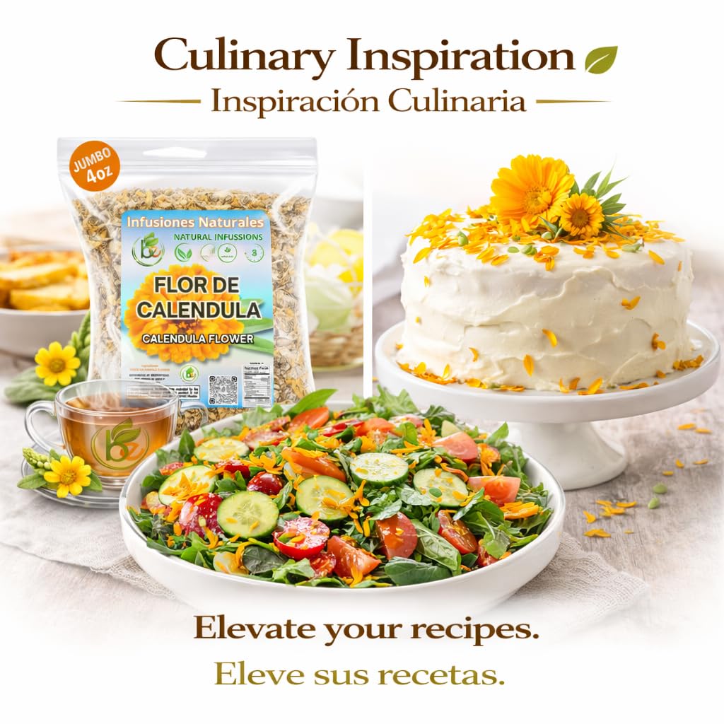 B-Experts Calendula petals as culinary garnish for color-rich dishes