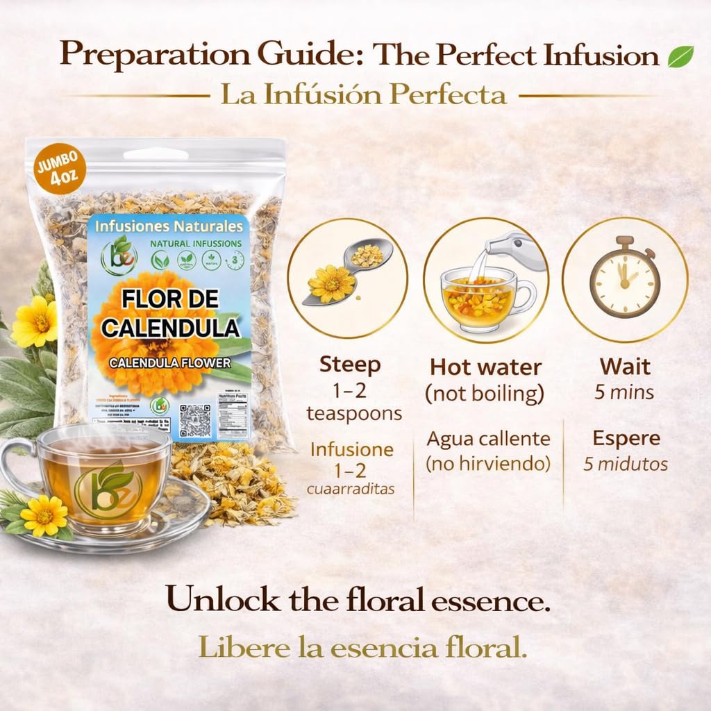 B-Experts Calendula dried petals stored in a jar