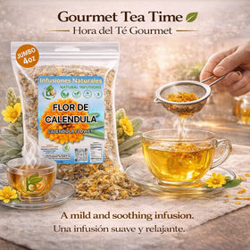 B-Experts Calendula tea in cup with caffeine-free floral notes