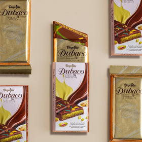 Luxurious packaging and wrap highlighting premium Dubai-inspired chocolate—great gift option