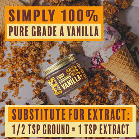 Beyond Good organic Madagascar vanilla beans close-up highlighting hand-pollinated origin.