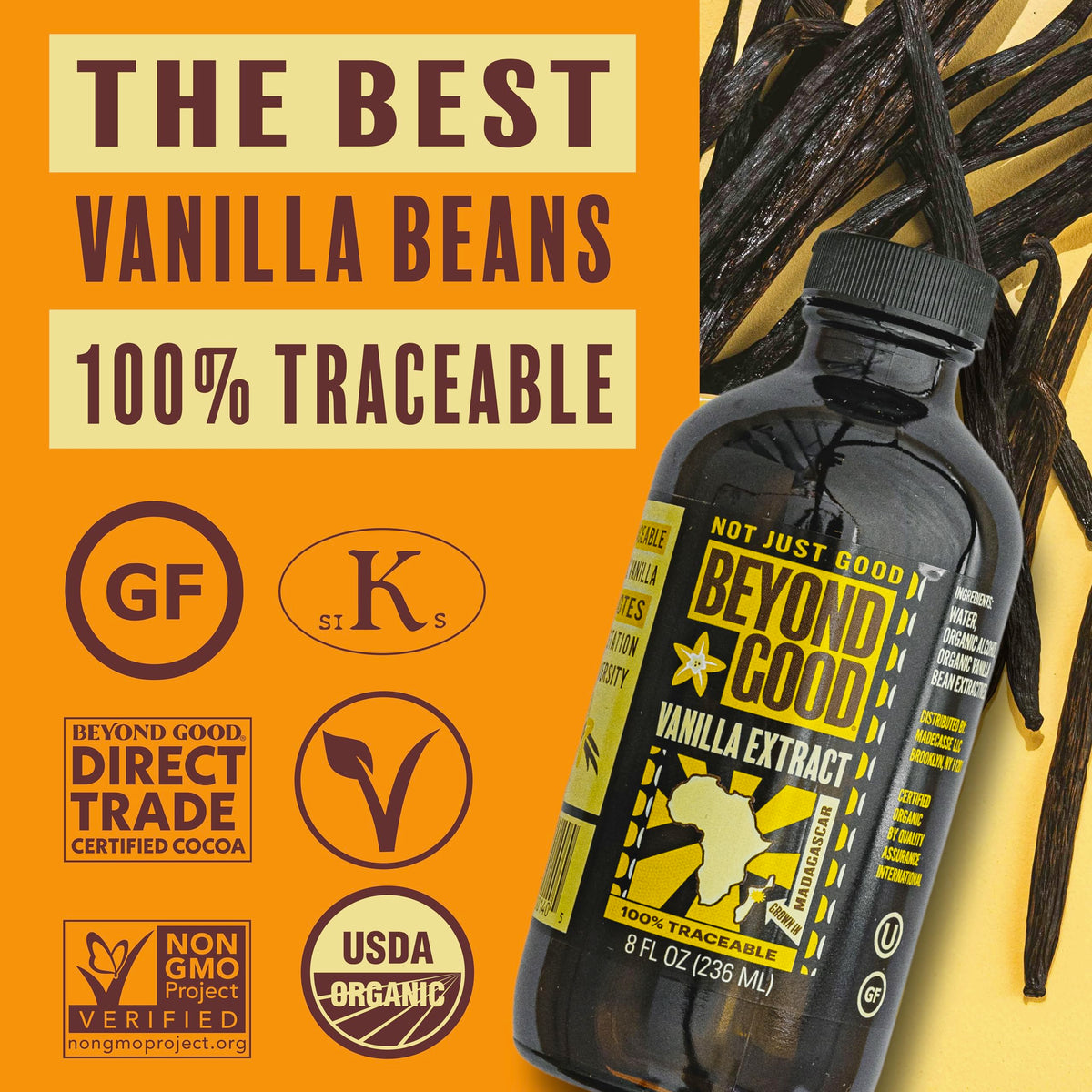 Pour Beyond Good vanilla extract to flavor desserts and beverages