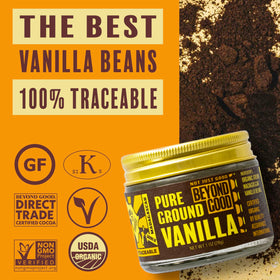 Beyond Good vanilla powder texture close-up demonstrates fine ground purity.