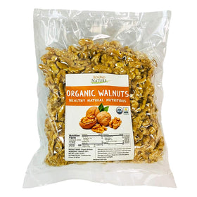 Beyond Nature organic raw walnuts in a vacuum-sealed bag, ready for on-the-go snacking.