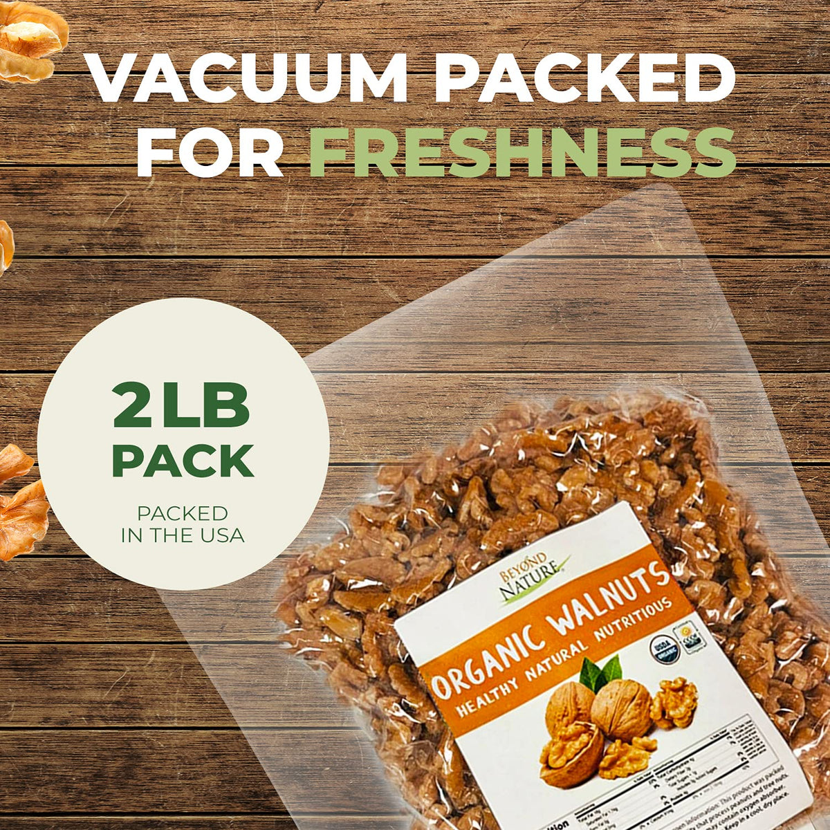 Beyond Nature walnuts ready for on-the-go snacking during travel or work.
