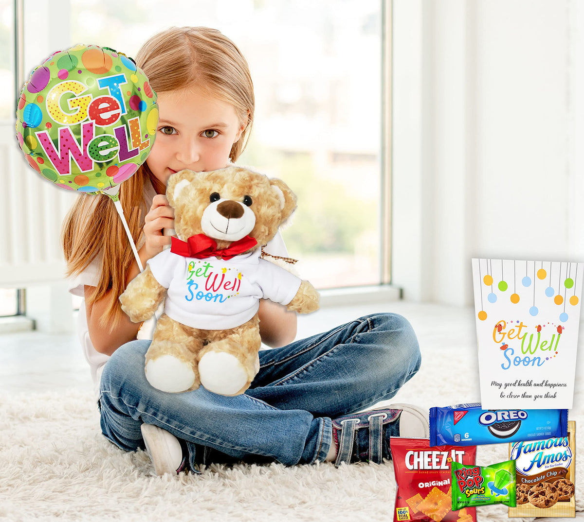 Beyond The Box Get Well Gift Basket cookies provide familiar, comforting snacks for a kid