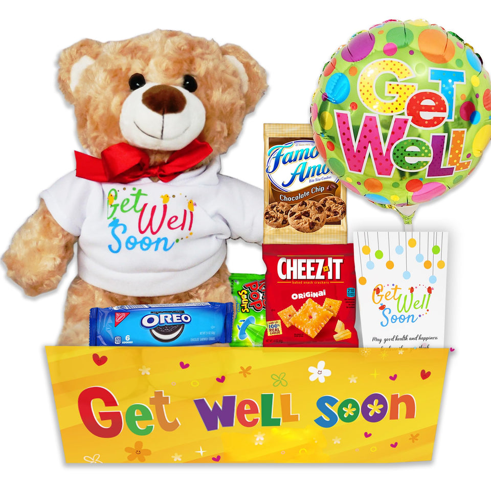 Beyond The Box Get Well Gift Basket teddy bear offering comfort and a hug-friendly moment