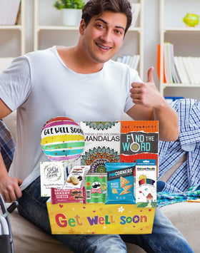 Beyond The Box Get Well Gift Greeting Card—blank back for a personal message.