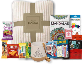 Beyond The Box Get Well Soon art set kit with blanket for cozy creativity