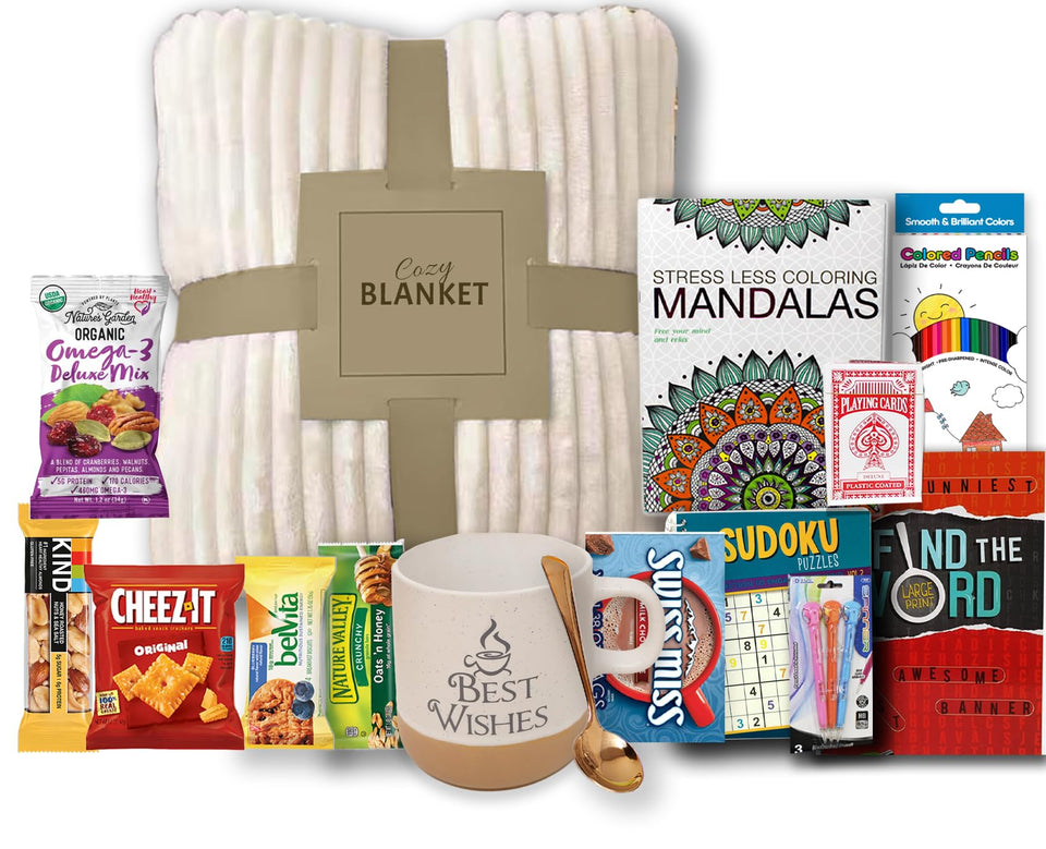 Beyond The Box Get Well Soon art set kit with blanket for cozy creativity