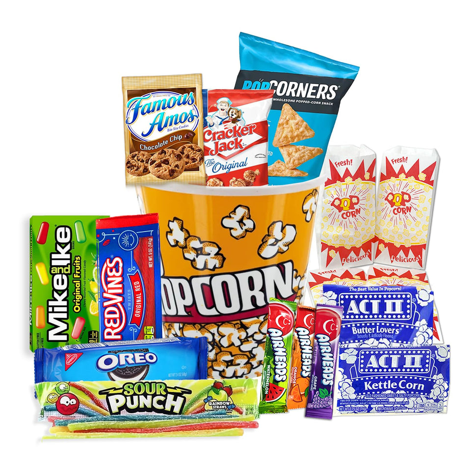 Beyond The Box movie night basket front view for cozy family night