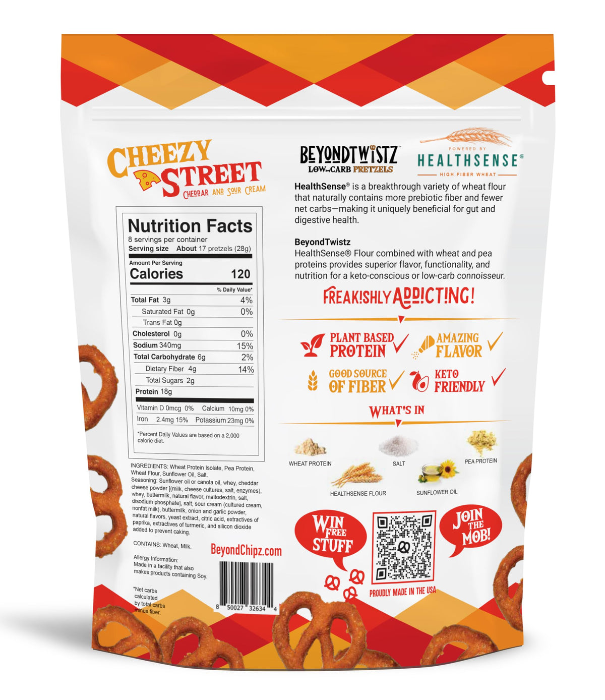 BeyondTwistz Cheezy Street flavor image highlights cheddar and tangy notes.