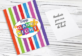 Beyond The Box GAME NIGHT postcard blank back, add a personal message for gifting.