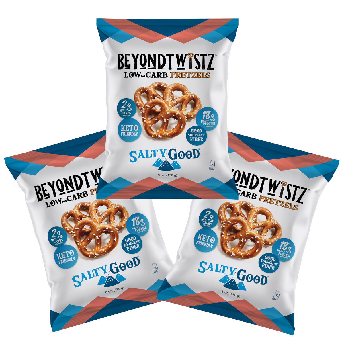 BeyondTwistz Protein Pretzels 6 oz bag, crunchy and keto friendly
