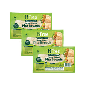 Bfree stone-baked gluten-free pita pack shot highlighting authentic texture and versatility