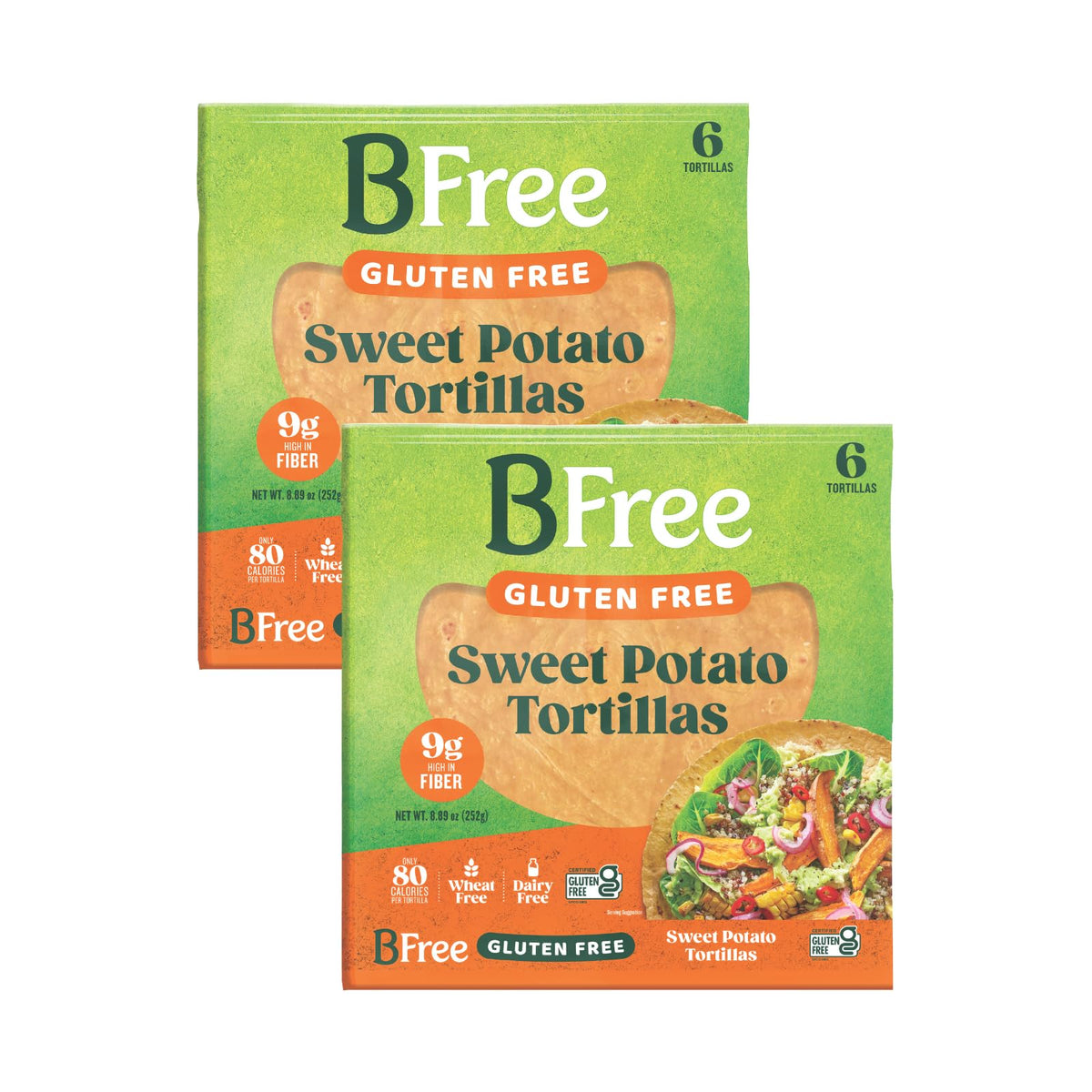 BFree Sweet Potato Wraps pack of 2, convenient on-the-go meal option.