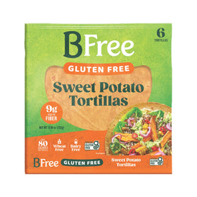 Close-up of BFree wrap texture showing soft, flexible tortillas.