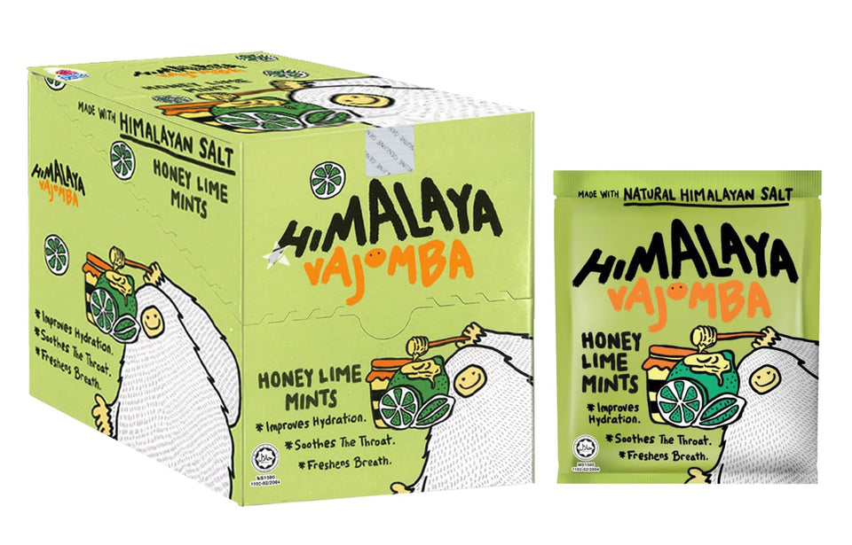 BFYSYO Big Foot Himalaya Salt Candy pack-12 image shows a tasty honey lime mint treat for on-the-go refreshment.