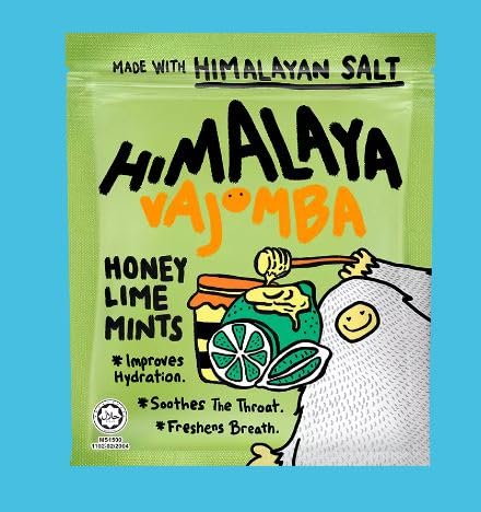 BFYSYO Big Foot Himalaya Salt Candy honey-lime-mints closeup image highlighting natural salt crystals and zesty flavor.
