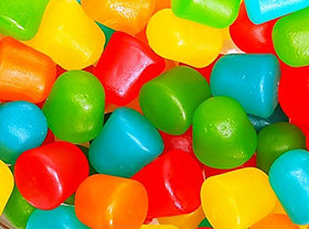 BFYSYO Tropical Dots gumdrops close-up texture with glossy sugar coating.
