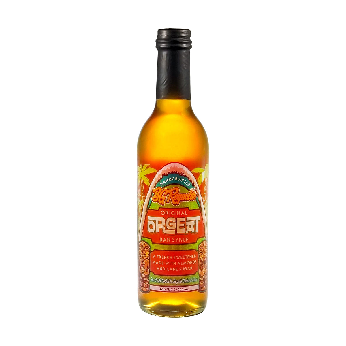 BG Reynolds Orgeat bottle close-up for authentic Mai Tai