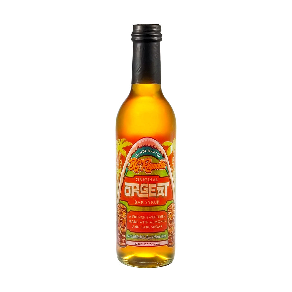BG Reynolds Orgeat bottle close-up for authentic Mai Tai