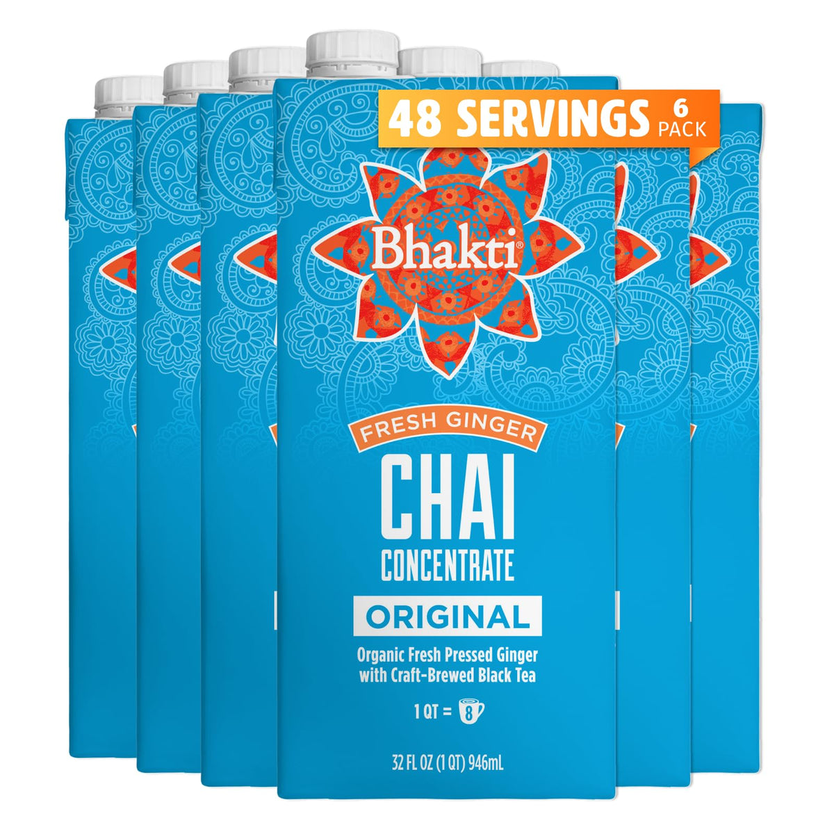 Bhakti Chai Concentrate original bottle front for cafe-style lattes at home