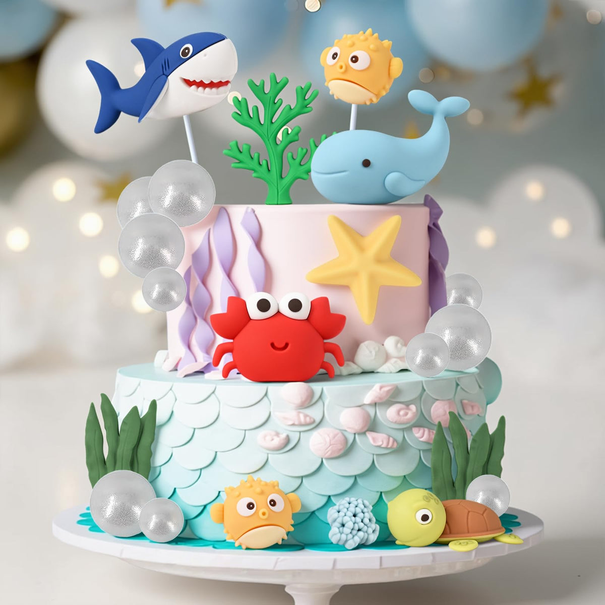 BHNKGZNA seaweed cake topper complements tropical ocean-themed desserts.