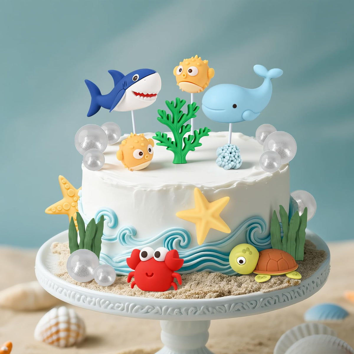 BHNKGZNA starfish cake topper sparks seaside party imagination.