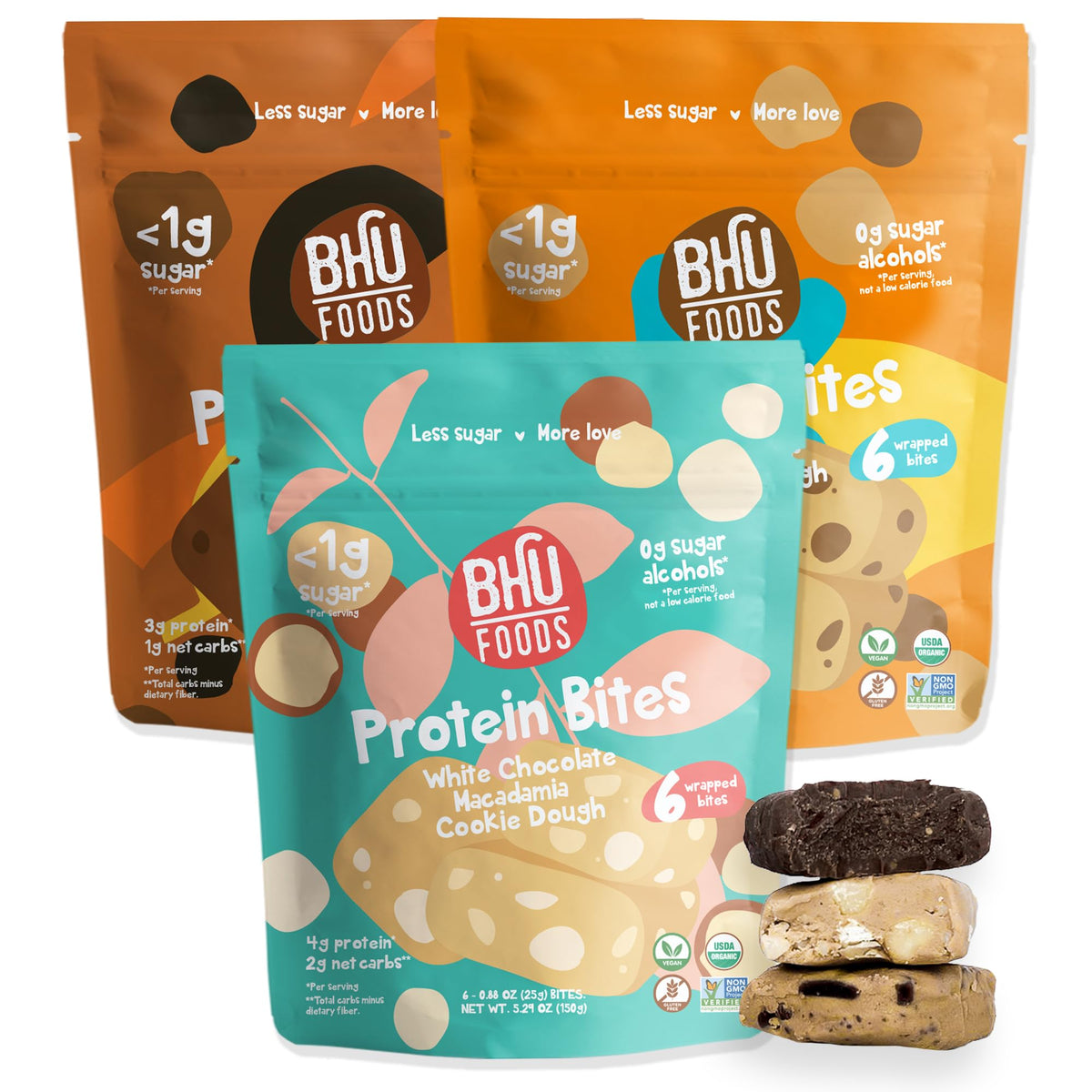 Bhu Fit Keto Bites Double Dark Chocolate bag—low net carbs, delicious keto snack.