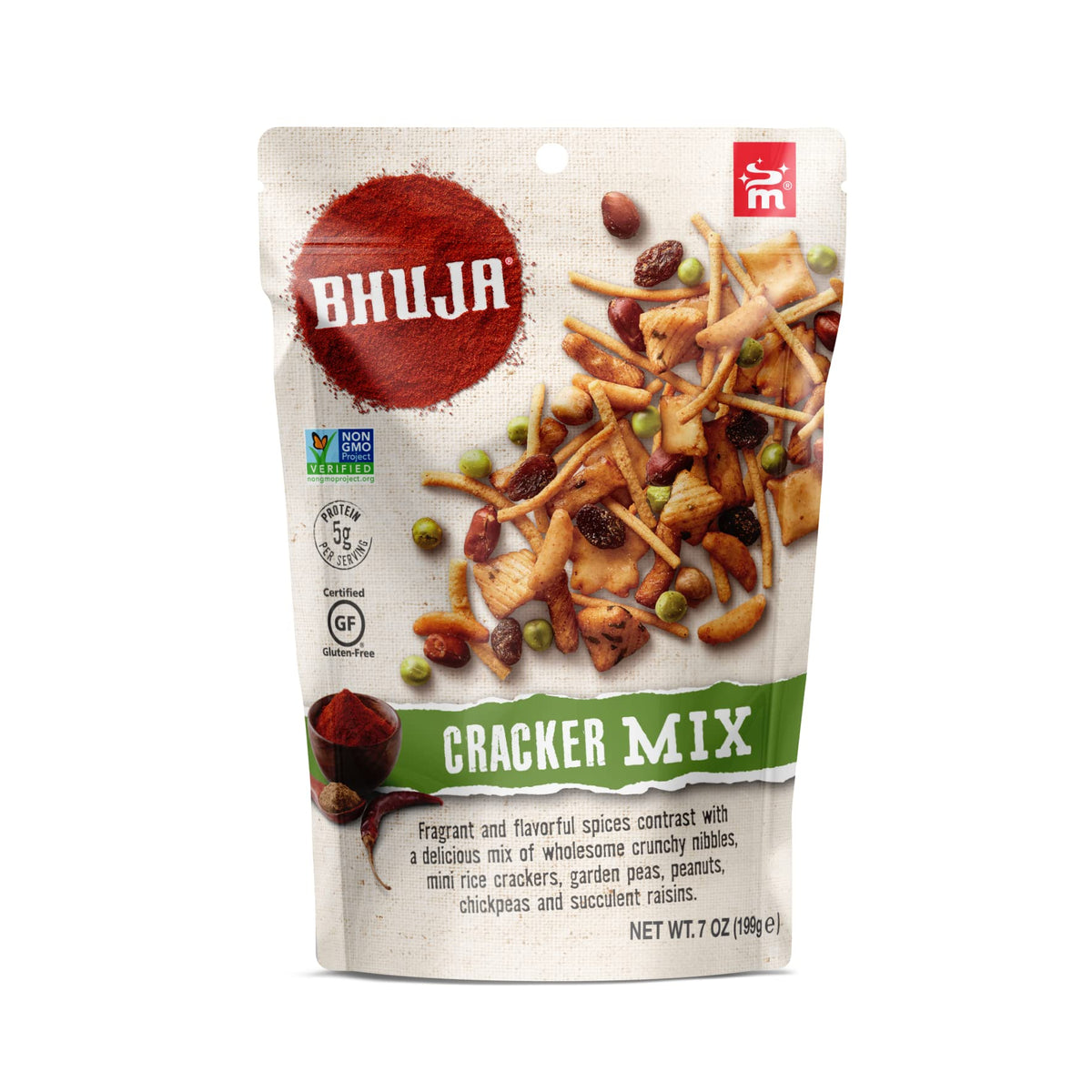 Bhuja Cracker Mix bag with crispy nuts for a protein-rich snack