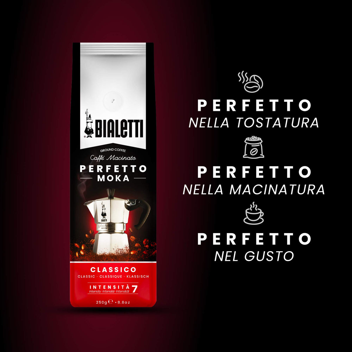 Aromas rising from Bialetti Classico to invite a cozy coffee moment.