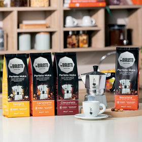 Bialetti Perfetto Moka Cioccolato ground coffee for full-bodied, creamy cups.
