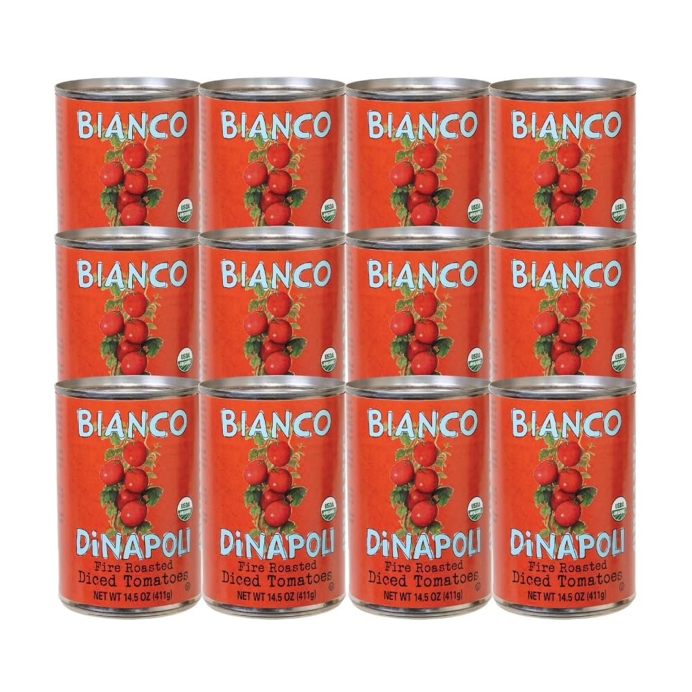 Bianco DiNapoli fire roasted diced tomatoes pack 12 ready for sauces
