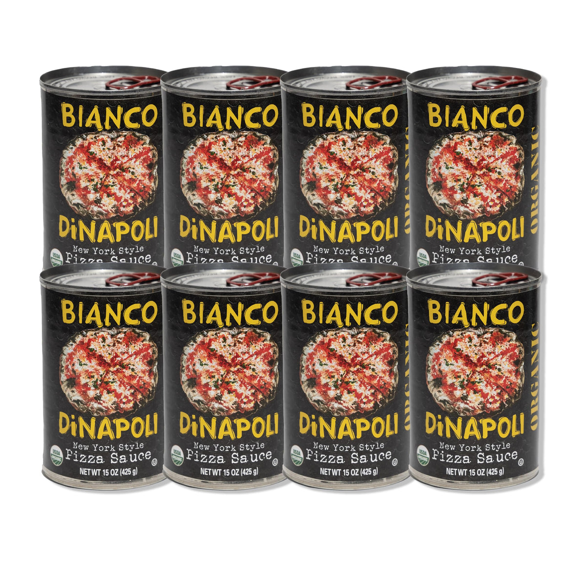 Bianco DiNapoli NY Style Pizza Sauce bottle for authentic home pizza preparation.