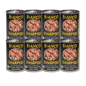 Bianco DiNapoli NY Style Pizza Sauce bottle for authentic home pizza preparation.