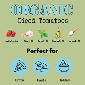 Bianco DiNapoli organic tomatoes vine-ripened close-up; natural flavor for recipes