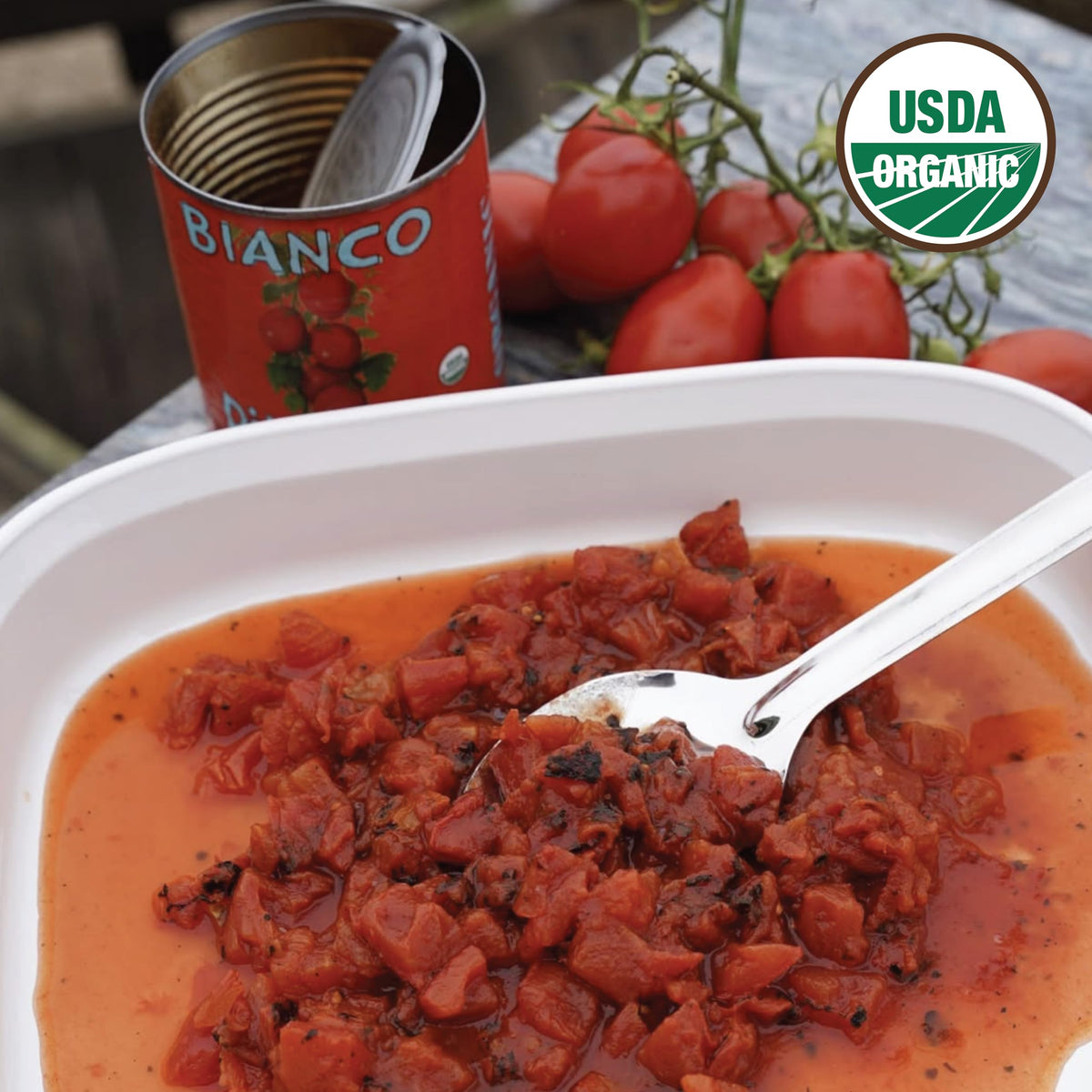 Bianco DiNapoli packed in its juices preserves natural flavor for sauces