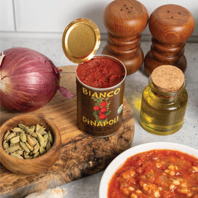 Bianco DiNapoli hand-crafted paste image conveys careful processing and fresh flavor.