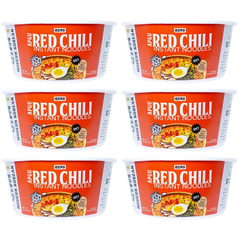 Bias Apgu Red Chili ramen in a bowl showing bold flavor and restaurant texture.