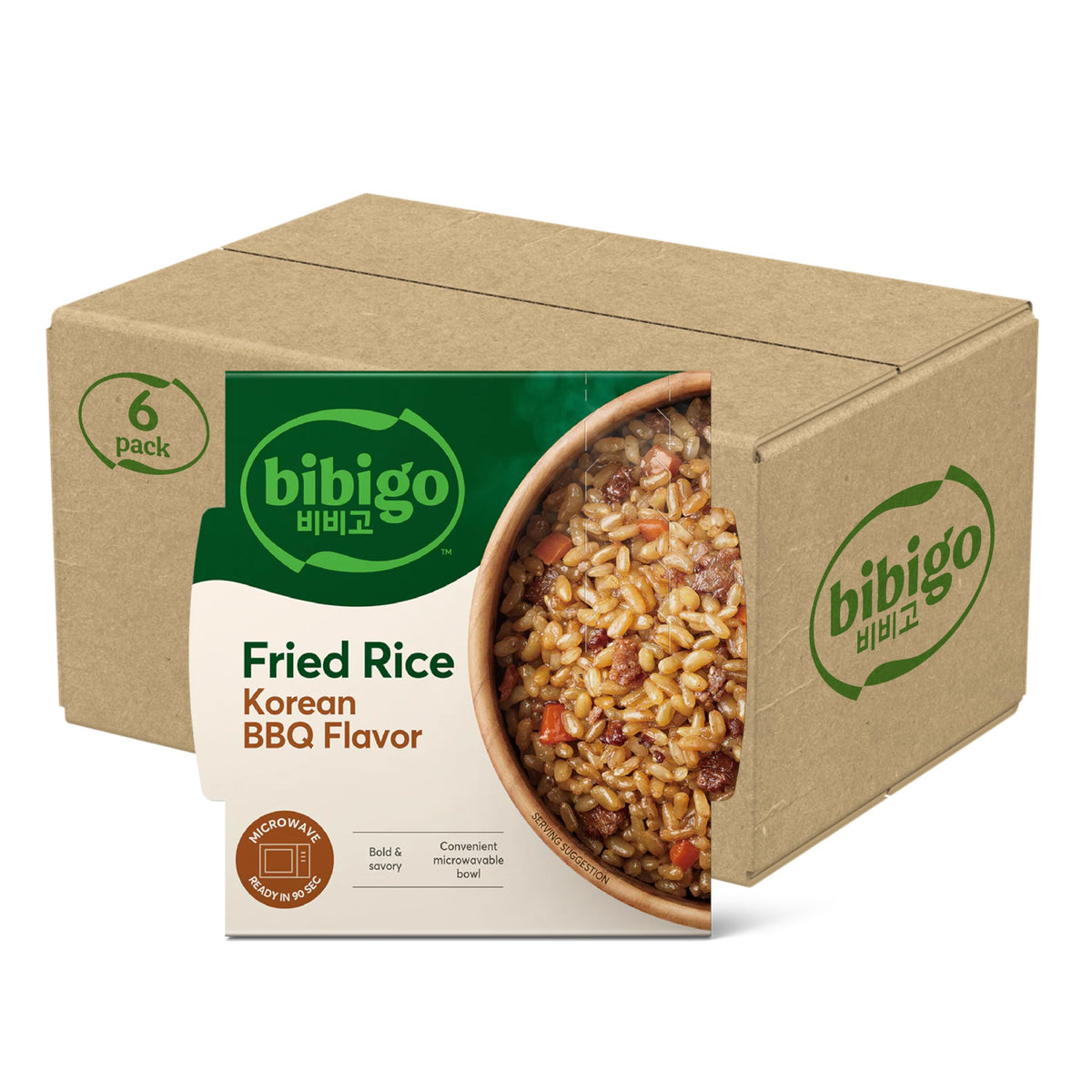 Bibigo Korean BBQ fried rice bowl in a pack, ideal for quick weeknight dinners
