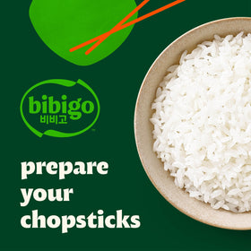 Bibigo rice pairs with mandu dumplings for a balanced meal.