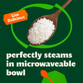 Bibigo rice served with chopsticks, ideal base for Korean bowls.