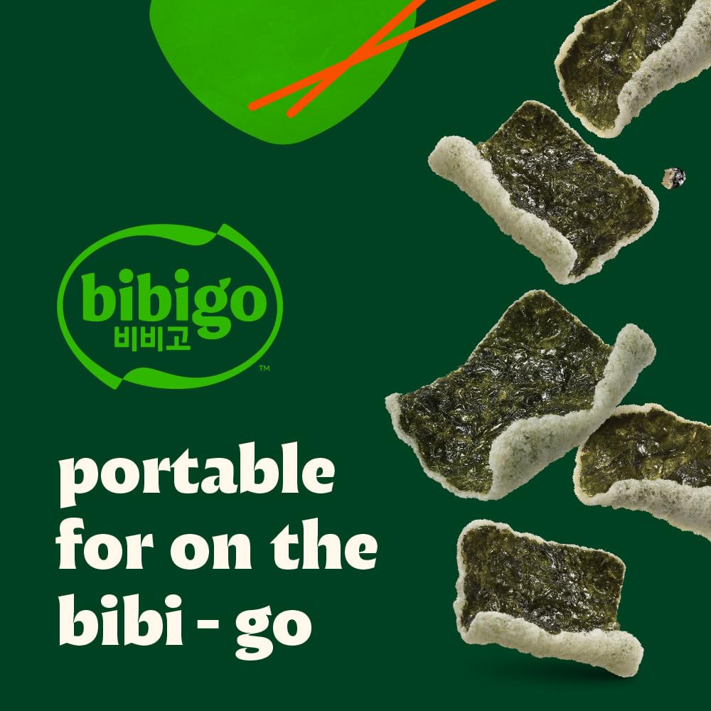 Bibigo Spicy & Sweet Seaweed Chips variety pack image; perfect for sharing with friends