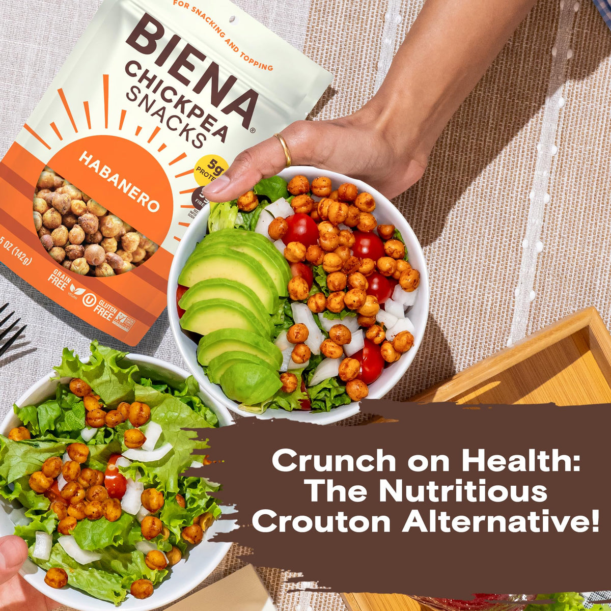 BIENA Allergen-friendly, gluten-free, dairy-free chickpeas in USA-made packaging.