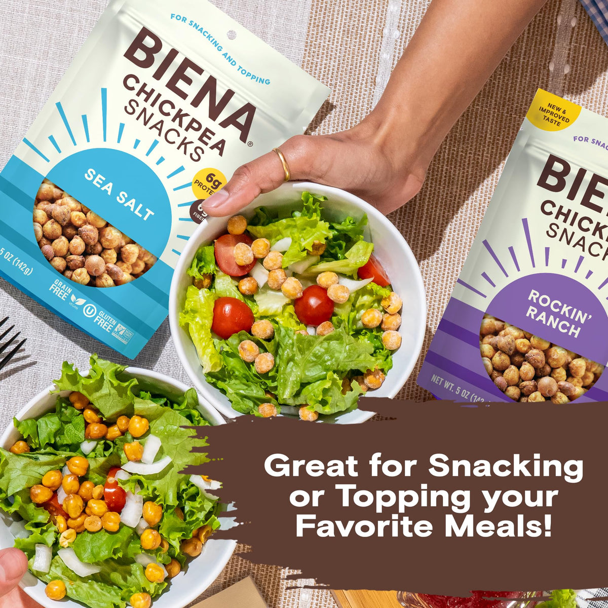 BIENA Chickpea Snacks Barbecue bag: smoky flavor with fiber for fullness