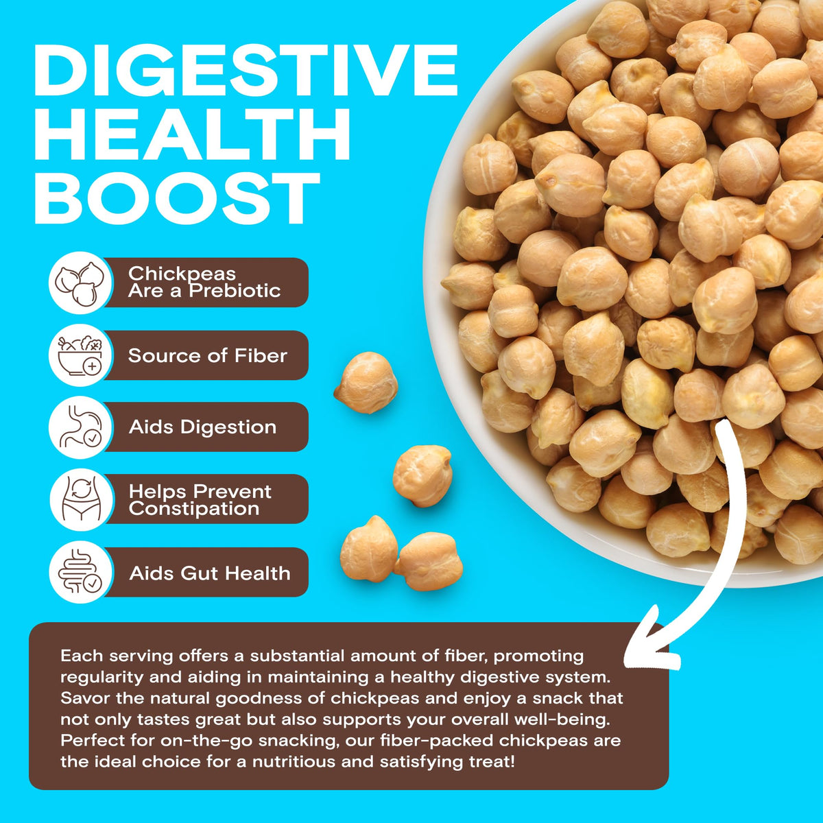 BIENA Chickpea Snacks Honey Roasted bag: lightly sweet crunch and protein-rich snack